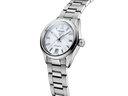 Luxury men's stainless steel watch with white dial and date display, premium design
