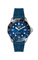 TAG Heuer Aquaracer blue GMT dive watch with blue strap, on OM Tempus homepage