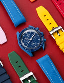 Curved Vertech Rubber Strap - Neptune Blue - OM Luxury