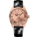 Omega Constellation Globemaster rose gold men’s watch with annual calendar and black leather strap