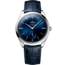 Omega De Ville Trésor men's watch with blue dial and leather strap, luxury classic design