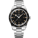 Omega Seamaster 300 men's watch with black dial, stainless steel bracelet, classic design