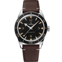 Omega Seamaster 300 men's watch with black dial and brown leather strap, OM Tempus