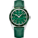 Omega Seamaster 300 green dial men's watch with green leather strap and stainless steel case
