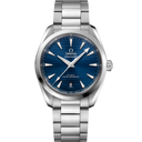 Omega Seamaster Aqua Terra 150M men's watch with blue dial, stainless steel bracelet, luxury design