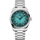 Omega Seamaster Aqua Terra 38mm men's watch with teal dial and stainless steel bracelet