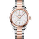 Omega Seamaster Aqua Terra 150M men's watch with silver dial, rose gold and steel bracelet, on OM Tempus