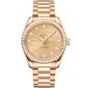 Omega Seamaster Aqua Terra 150M gold men's watch with diamond bezel and bracelet, luxury timepiece