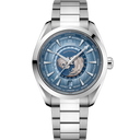 Omega Seamaster Aqua Terra GMT Worldtimer men's watch with blue dial and stainless steel strap