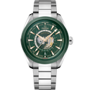 Omega Seamaster Aqua Terra Worldtimer men's watch with green dial and stainless steel bracelet