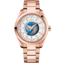 Omega Seamaster Aqua Terra rose gold men's watch with worldtimer dial, featured on OM Tempus.