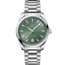 Omega Seamaster Aqua Terra green dial men's luxury watch with stainless steel bracelet