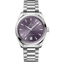 Omega Seamaster Aqua Terra 38mm men’s watch with purple dial and stainless steel bracelet