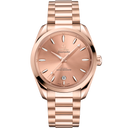 Omega Seamaster Aqua Terra rose gold men's watch with date display and metal bracelet