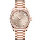 Omega Seamaster Aqua Terra rose gold men's watch with diamond bezel and metal bracelet, Old Million