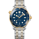 Omega Seamaster Diver 300M men’s watch, blue dial, stainless steel and gold bracelet, premium design