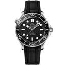 Omega Seamaster Diver 300M men’s watch with black dial and rubber strap on OM Tempus
