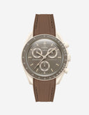 Brown rubber strap for Omega x Swatch Moonswatch Mission on Earth Desert watch